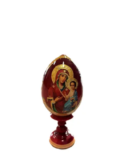 [1000000007220] PETIT OEUF STLE FABERGE - VIERGE A L'ENFANT ROUGE