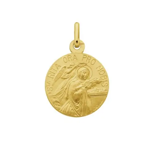 [1000000007473] MÉDAILLE DORÉE SAINTE RITA LAITON 18MM
