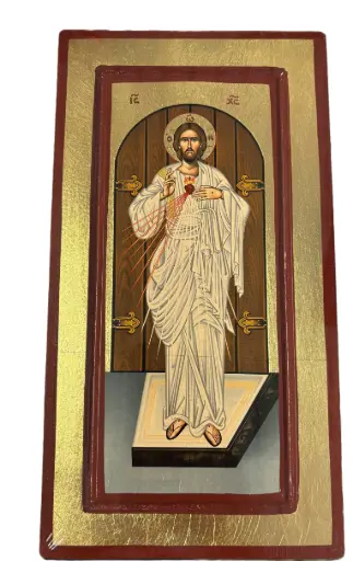 [1000000008012] ICONE GRECQUE - CHRIST MISERICORDIEUX BLANC 24X13CM