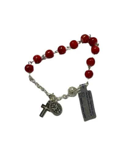 [1000000008098] BRACELET PERLES VETRO ROUGE