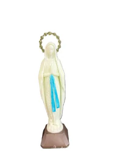 [1000000008319] STATUE VIERGE DE LOURDES FLUORESCENTE 19CM