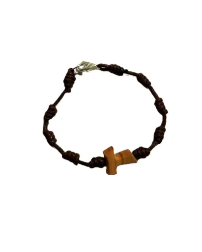 [1000000008357] BRACELET CORDE CROIX TAU