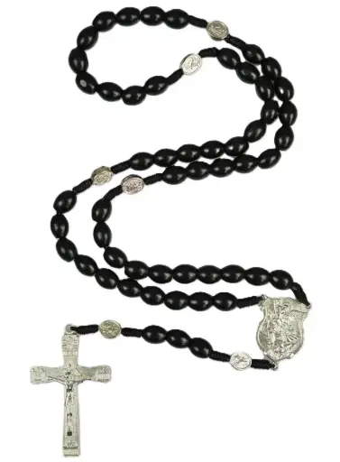 [1000000008937] CHAPELET DE SAINT MICHEL EN BOIS NOIR