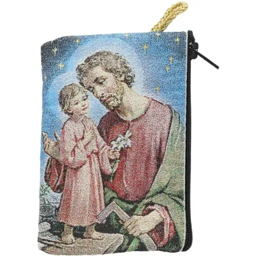 [1000000009118] POCHETTE BRODÉE SAINT JOSEPH 10CMX7CM