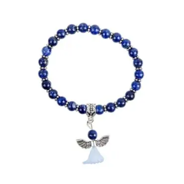 [1000000009347] BRACELET PIERRE LAPIS LAZULI AVEC PETIT ANGE