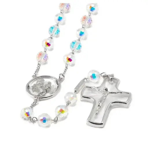 [13118B] CHAPELET EN CRISTAL SWAROVSKI ET ARGENT