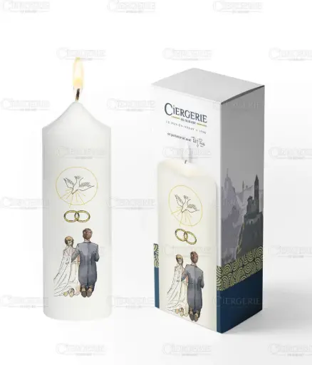 [3169500000013] CIERGE BLANC - EPOUX MODELES