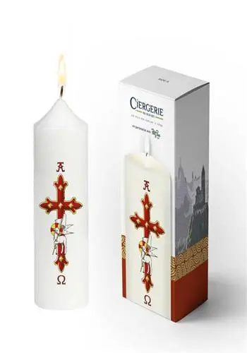 [3169500001720] CIERGE BLANC - PASCAL DES FAMILLES