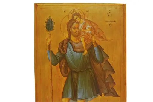 [3700284884309] SAINT CHRISTOPHE - MINI ICONE AUTOCOLLANTE 5X7 CM -