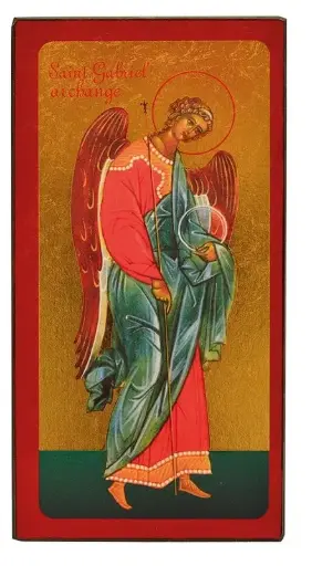 [3700284888840] SAINT GABRIEL - ICONE DOREE A LA FEUILLE 15,5X9,6 CM - 393.63