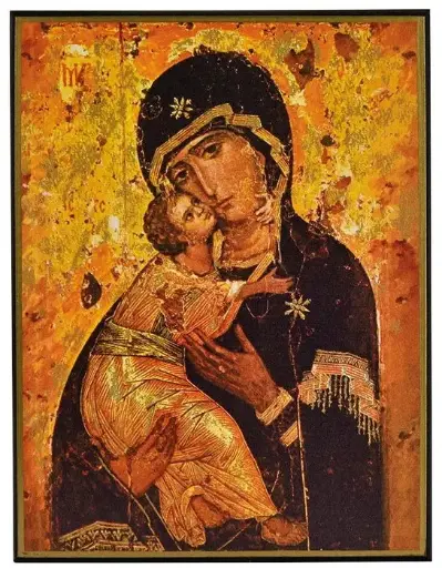 [3700284889038] VIERGE DE TENDRESSE DE VLADIMIR - MINI ICONE AUTOCOLLANTE 7X5 CM -