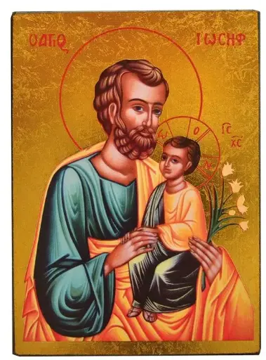 [3700284891680] SAINT JOSEPH A L'ENFANT - ICONE AUTOCOLLANTE 7X5 CM