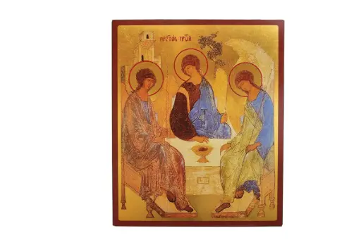 [3700284892595] LA TRINITE - ICONE DOREE A LA FEUILLE 11,5X9,6 CM - 164.63