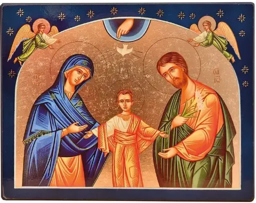 [3700284895008] LA SAINTE FAMILLE AUX ETOILES -  ICONE AUTOCOLLANTE 8X7 CM