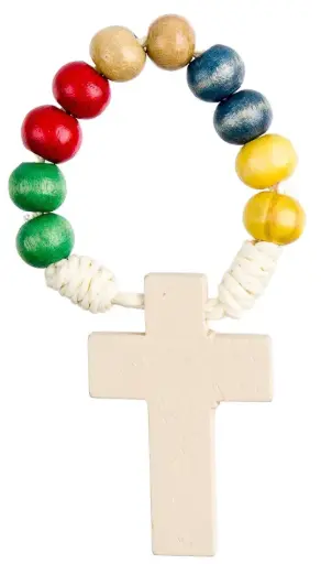 [3700344806821] DIZAINIER DES MISSIONS - PERLES COLORÉES Ø 7 MM, CROIX BOIS.