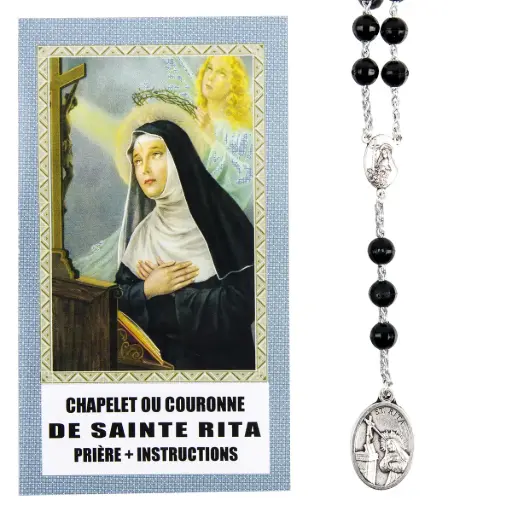 [3700344808771] CHAPELET COURONNE DE SAINTE RITA AVEC INSTRUCTIONS