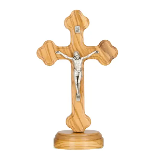 [3700344851906] CRUCIFIX ORTHODOXE BOIS D'OLIVIER 15CM