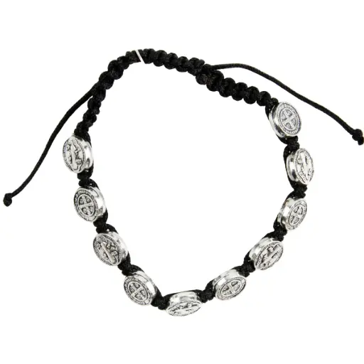 [3700344861608] BRACELET 10 MEDAILLES DE SAINT BENOIT REGLABLE