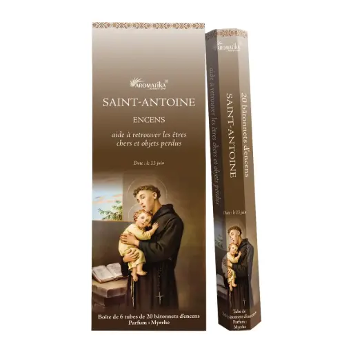 [3700344871669] TUBE DE 20 BATONNETS D'ENCENS SAINT ANTOINE PARFUM MYRRHE