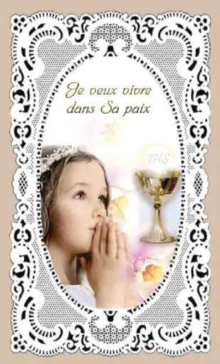 [3700344887240] IMAGE DE COMMUNION FILLE - MODÈLE 1