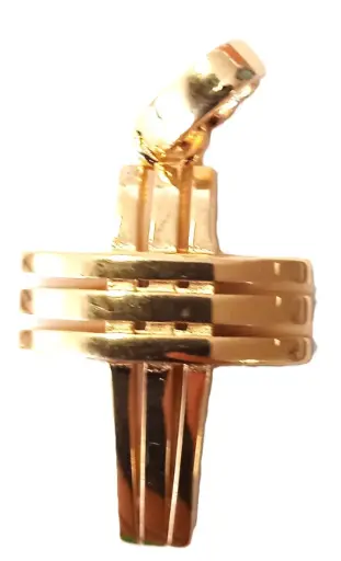 [3700344898390] CROIX DE COU BOMBÉE EVIDÉE PLAQUÉE OR 1.7CM