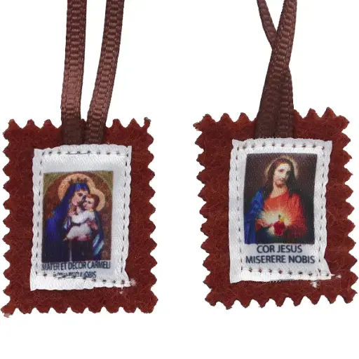 [3700344927083] SCAPULAIRE TISSU MONT CARMEL 8X6CM