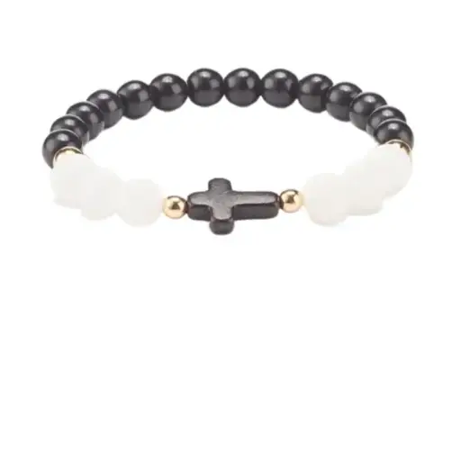 [3700344944561] BRACELET JADE ET PIERRE - NOIR