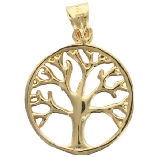 [3700344954690] MÉDAILLE ARBRE DE VIE PLAQUÉE OR 1.5CM