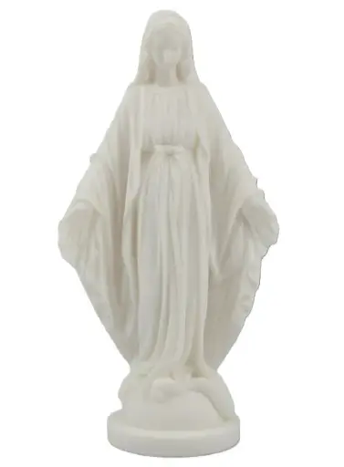 [3701389804780] STATUE EN ALBATRE - VIERGE MIRACULEUSE 17CM