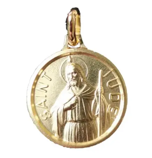 [3701389821725] MÉDAILLE DE SAINT JUDE 18MM - MÉTAL DORÉ