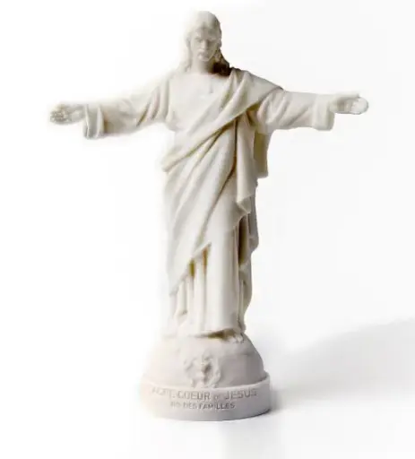 [3760130783231] STATUE SACRE COEUR DES FAMILLES EN ALBATRE 17CM