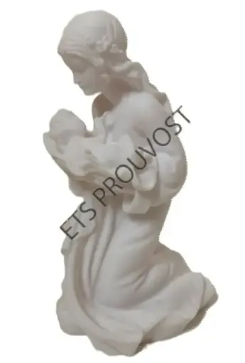 [3760130785310] STATUE VIERGE A GENOUX ALBATRE 10 CM