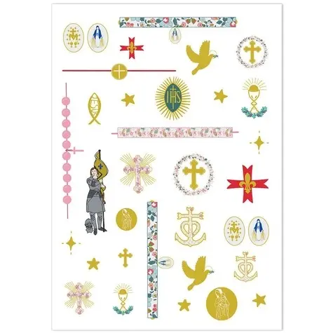 [3760339610079] TATOUAGES EPHEMERES KATO COLLECTION "FILLE" - PLANCHE DE 21X14,8CM