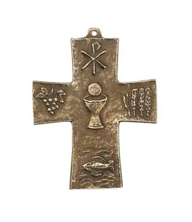 [4036526532240] CROIX DE COMMUNION EN BRONZE 9CM