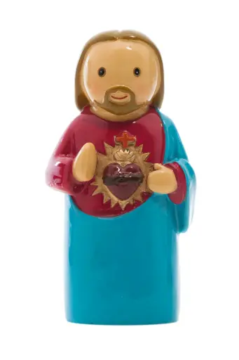 [4895220302166] STATUE SACRE COEUR DE JESUS - ENFANT RESINE