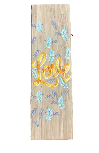 [7640455560259] MARQUE PAGE EN BAMBOU - LOVE