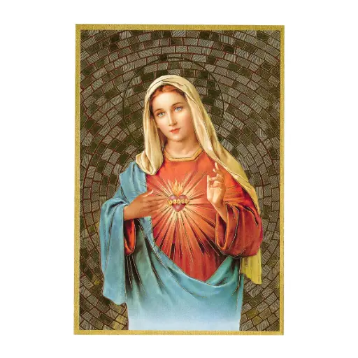 [8032727909535] ICONE DORE 15X10CM- MARIE SACRE COEUR