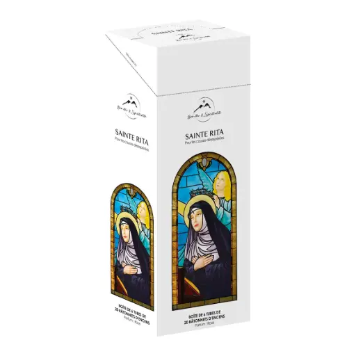 [8906088962679] TUBE DE 20 BÂTONNETS D'ENCENS "SAINTE RITA" PARFUM ROSE