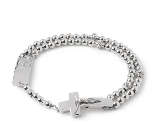 [920019] ROSALET® ROUND RHODIUM BEADS, STERLING SILVER & PAVE PATER