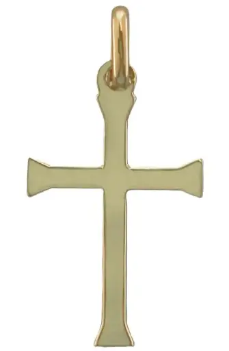 [Q263X00000] CROIX POLIE 18MM PLAQUÉ OR