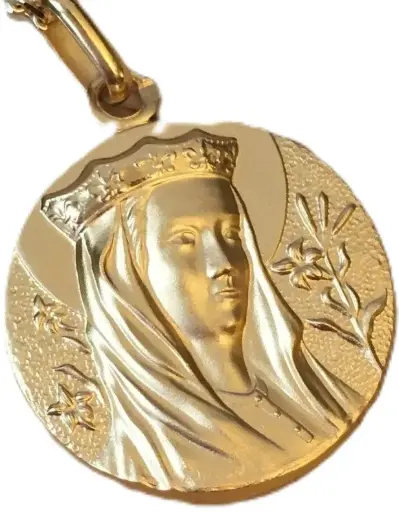 [Q95X000000] MÉDAILE VIERGE COURONÉE 20MM PLAQUÉ OR - 20MM