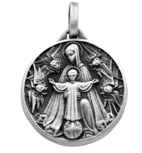 [X16869X000] MÉDAILLE VIERGE AUX ANGES - LAITON