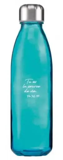 [1000000000238] GOURDE "TU ES LA SOURCE DE VIE" BLEU