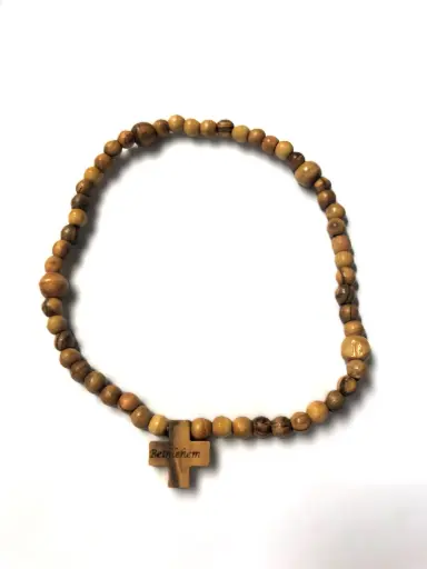 [1000000000887] CHAPELET BOIS D'OLIVIER - GROSSES PERLES NP