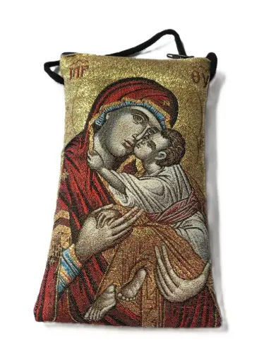 [1000000001457] POCHETTE À LUNETTE BRODÉE 15*9.5CM