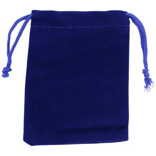 [1000000001631] POCHETTE VELOUR BLEU H.9X7 CM