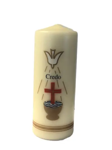 [1000000001846] BOUGIE CREDO COLOMBE HAUTEUR 15 CM Ø 6 CM.