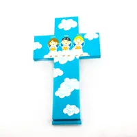 [1000000002423] CROIX ENFANT ANGELOS BLEU CIEL