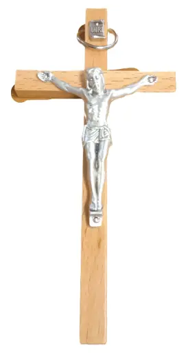 [1000000003079] PETIT CRUCIFIX BOIS D'OLIVIER / MÉTAL