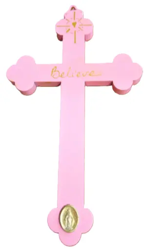 [1000000004106] CROIX MURALE "BELIEVE" ROSE